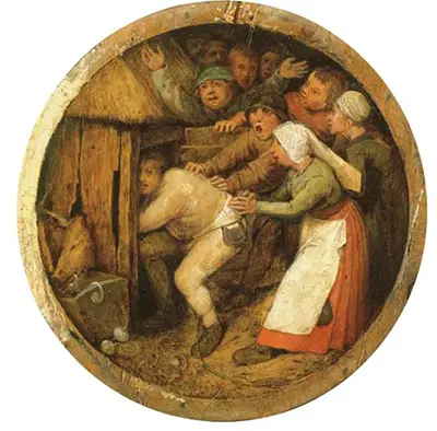 The Drunkard Pushed into the Pigsty Pieter Bruegel
